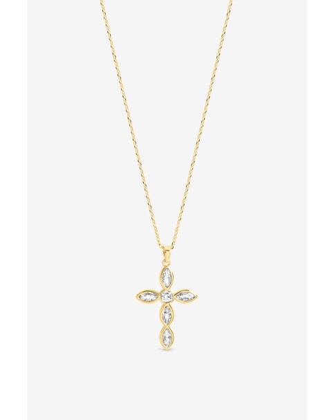 New In - Gold Bezel Cross Necklace