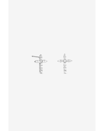 Simply Silver 925 Sterling Silver New Cross Stud Earrings