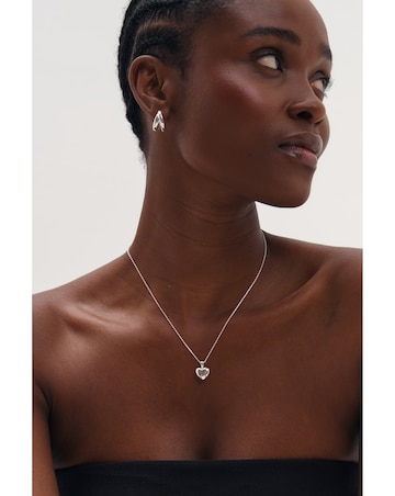 Inicio Silver Polished Puff Heart Pendant