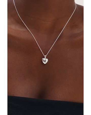 Inicio Silver Polished Puff Heart Pendant