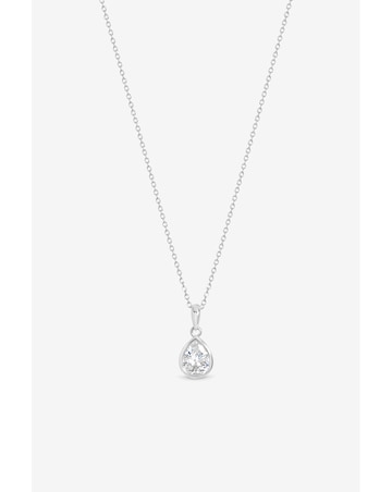 Inicio Silver Pear Bezel Pendant