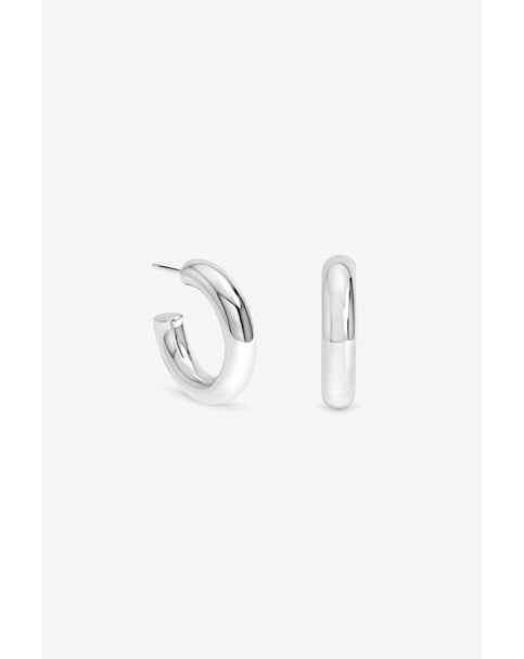 New In - Silver Chubby Medium Hoops