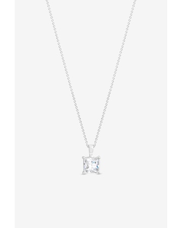 Simply Silver 925 Sterling Silver Princess Cut Pendant - Gift Pouch