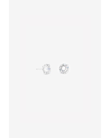 Simply Silver 925 Sterling Silver 10mm Brilliant Round Stud Earrings