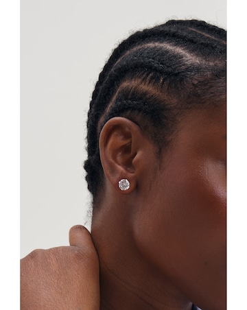 Simply Silver 925 Sterling Silver 10mm Brilliant Round Stud Earrings