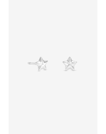 Simply Silver 925 Sterling Silver Mini Polished Star Stud Earrings