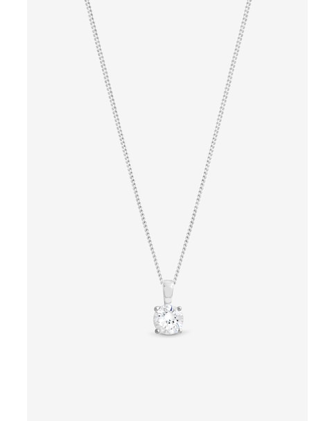 New In - Silver CZ Solitaire Pendant