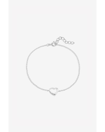 Simply Silver 925 Sterling Silver Open Heart Bracelet - Gift Pouch
