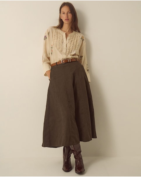 New In - Monsoon Nora Corduroy Midi Skirt