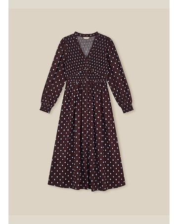 Monsoon Shae Polka Dot Jersey Midi Dress