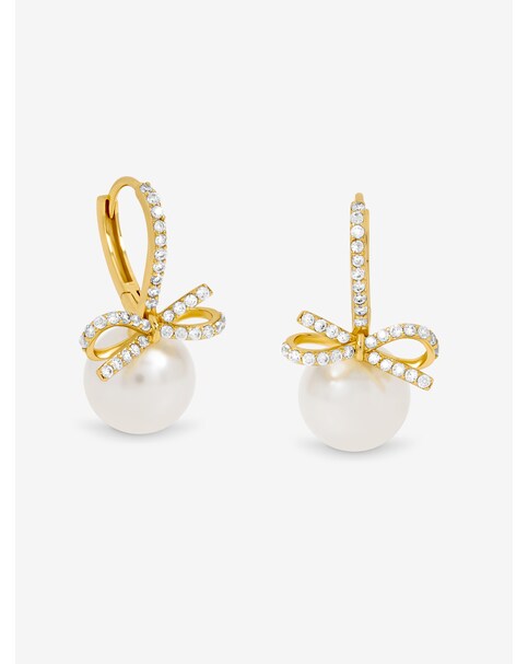 New In - Gold Crystal Bow & Pearl Hoops