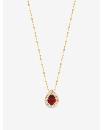 Jon Richard Gold Plated Cubic Zirconia Garnet Pear Pendant