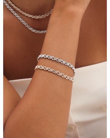 Jon Richard Rhodium Plated Crystal Fine Multi Stone Necklace
