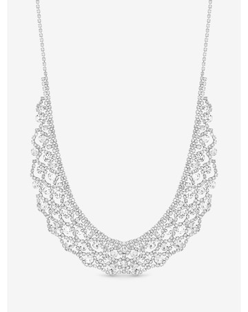 Jon Richard Rhodium Plated And Crystal Statement Collar Necklace