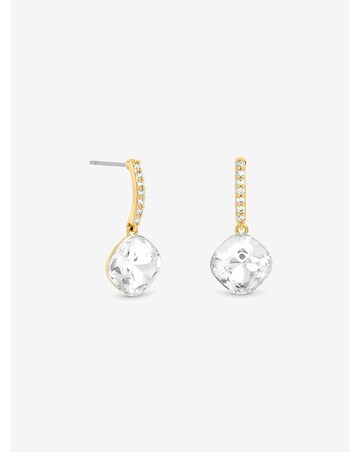 Jon Richard Rhodium Plated And Pave Stick Drop Earrings