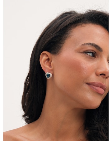 Jon Richard Gold Plated And Sapphire Heart Earrings