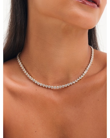 Jon Richard Gold Plated Tennis Round Bezel Necklace