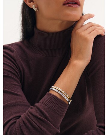Jon Richard Silver Plated Crystal Stone Stainless Steel Bangle