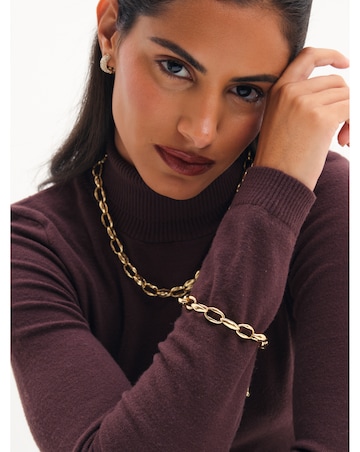 Jon Richard Gold Plated And Oval Link Necklace
