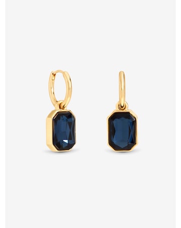Mood Gold Plated And Blue Drop Earrings