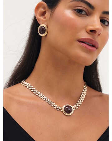 Mood Gold Plated Resin And Chain Necklace