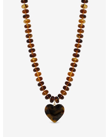 Mood Gold Plated Beaded Heart Necklace