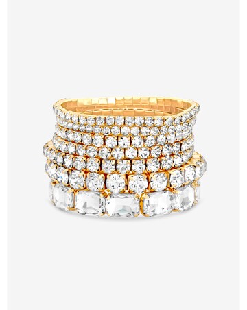 Mood Gold Crystal Statement Multi Pack Bracelet