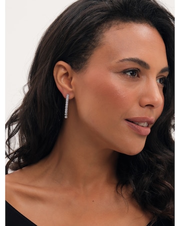 Jon Richard Rhodium Plated Crystal Drop Earrings