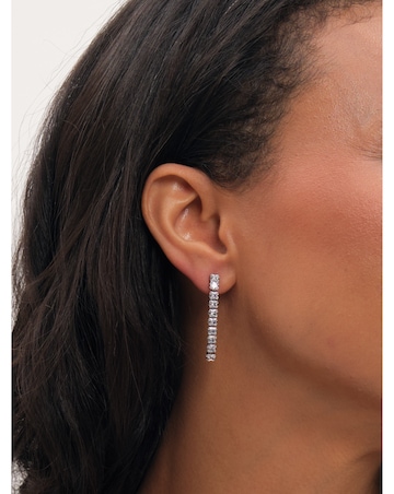 Jon Richard Rhodium Plated Crystal Drop Earrings