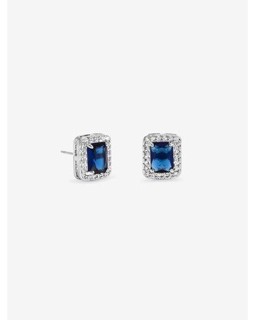 Jon Richard Rhodium Plated And Sapphire Perfume Bottle Earrings