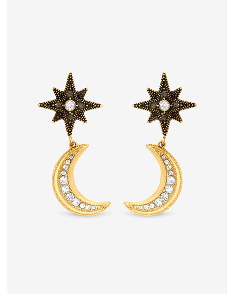 New In - Two Tone Celestial Charm Earrings