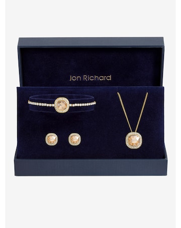 Jon Richard Gold Plated Crystal Champagne Trio Set - Gift Box