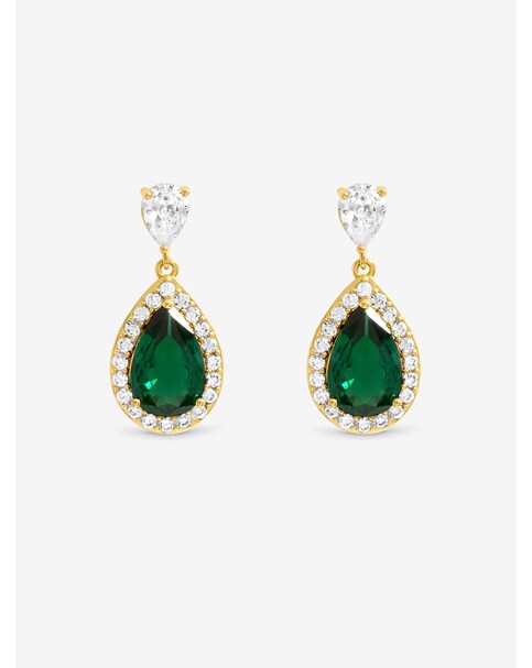 New In - Gold CZ Pear Earrings