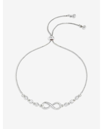 Navy Xmas Hanging Gift - Silver Pave Heart Stretch Bracelet