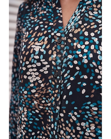 Roman Spot Puff Print Stretch Blouse