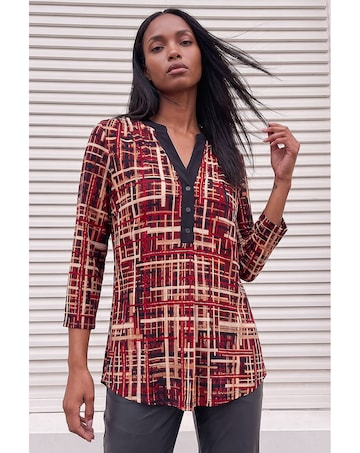 Roman Modern Plaid Print Shirt