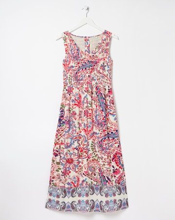 FatFace Aria Bright Paisley Midi Dress