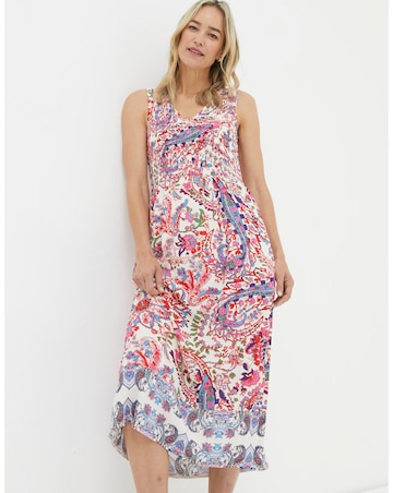 FatFace Aria Bright Paisley Midi Dress