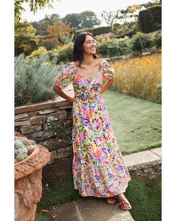 FatFace Rio Art Floral Midi Dress