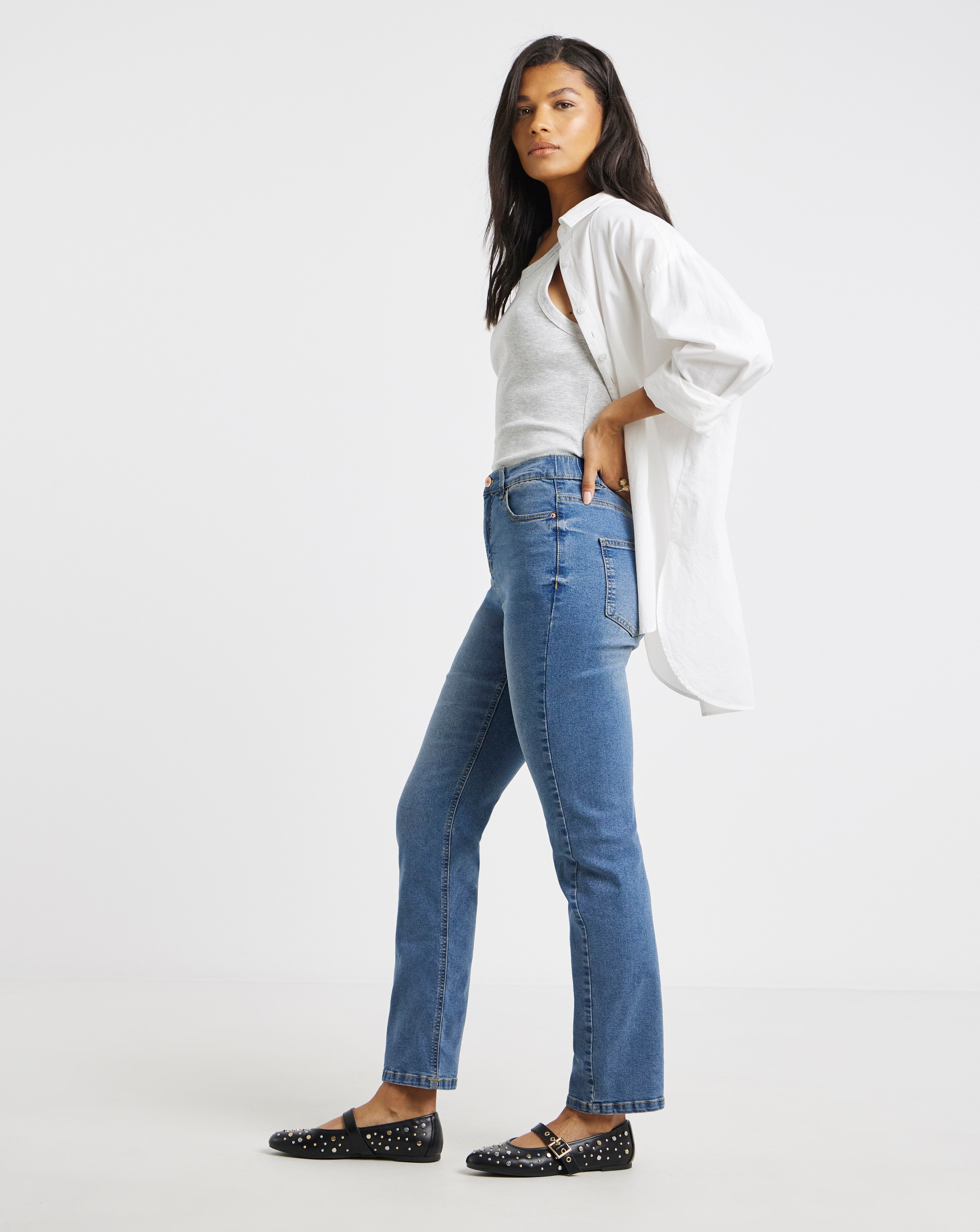 24/7 Western Blue Straight Leg Jeans