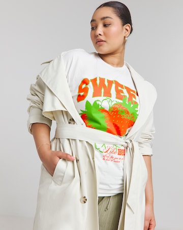 Simply Be White Sweet Strawberry T-Shirt