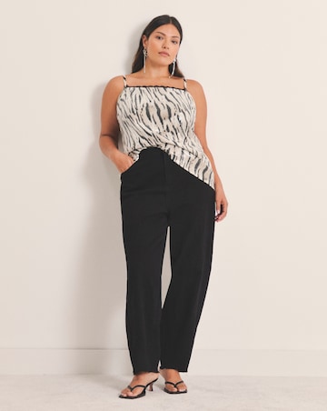Brown Zebra Print Clear Sequin Cami Top