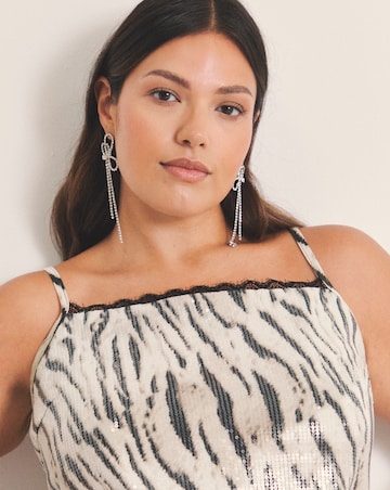 Brown Zebra Print Clear Sequin Cami Top