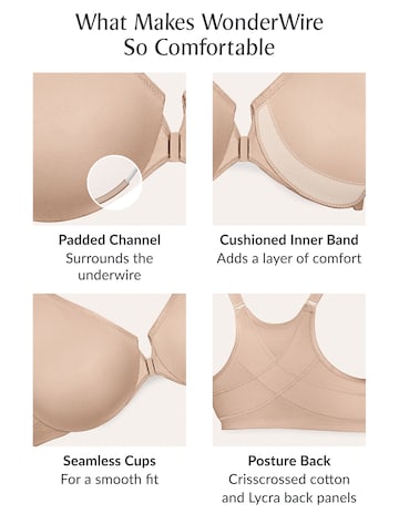 Glamorise Plus Size WonderWire Posture Back Bra 9265
