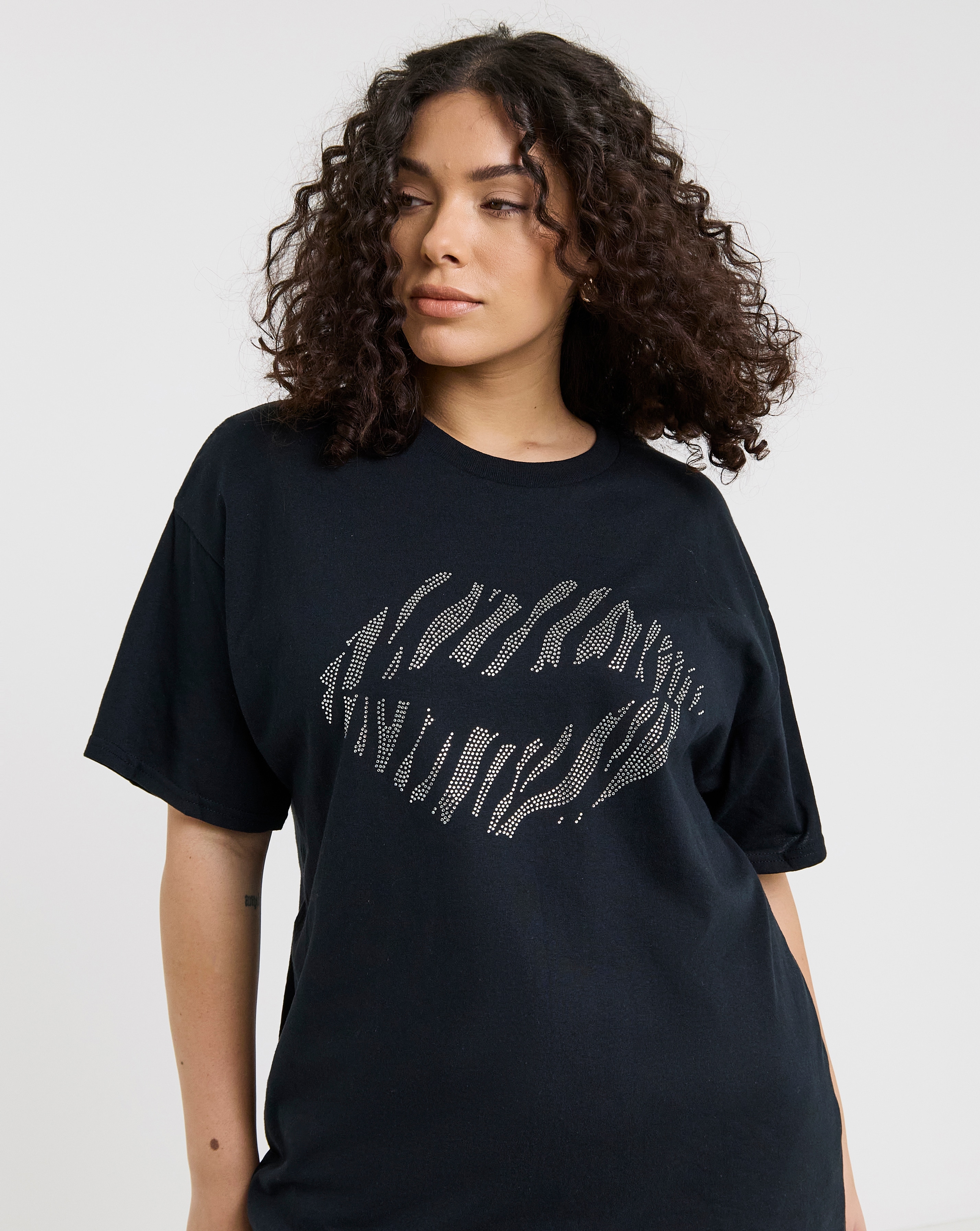 Diamante Zebra Lips T-Shirt