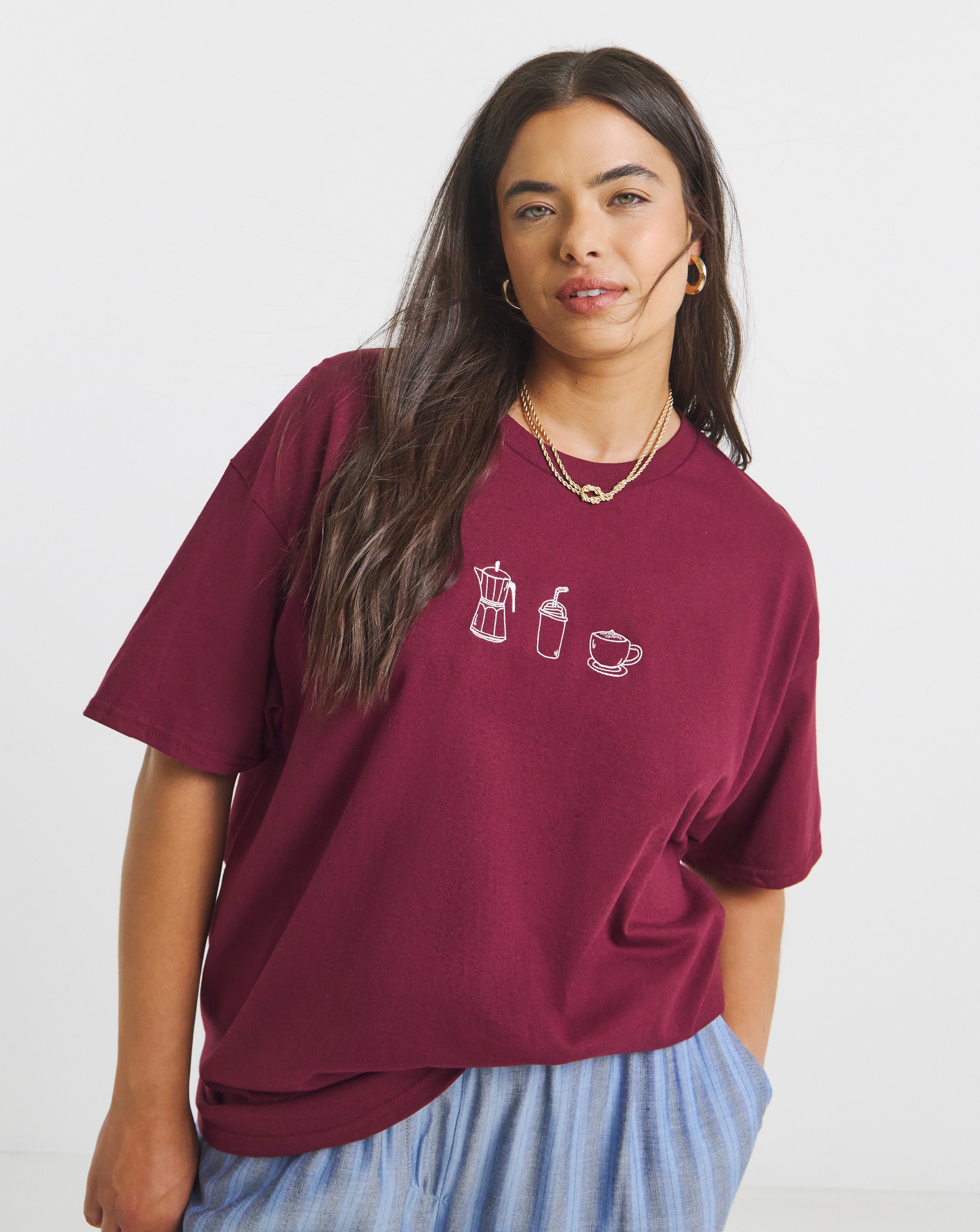 Coffee Embroidery T-Shirt