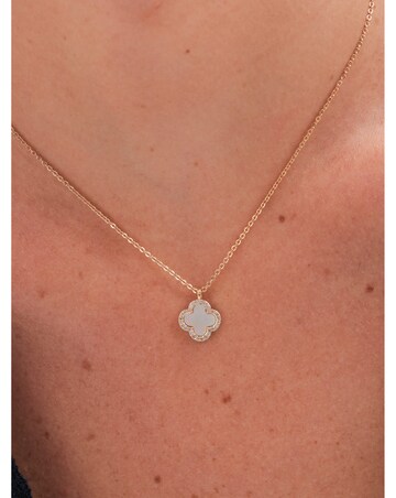 Jon Richard MOP Clover Pendant Necklace