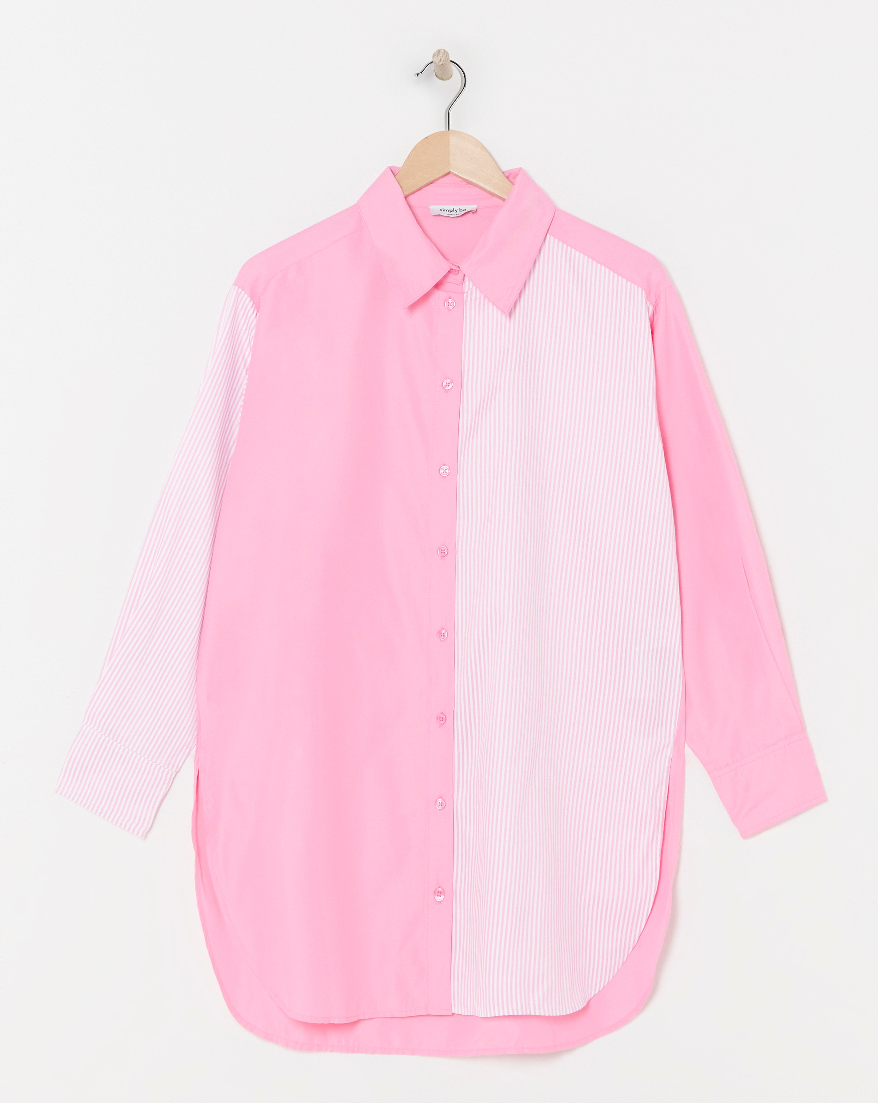 Pink Mixed Stripe Poplin Shirt