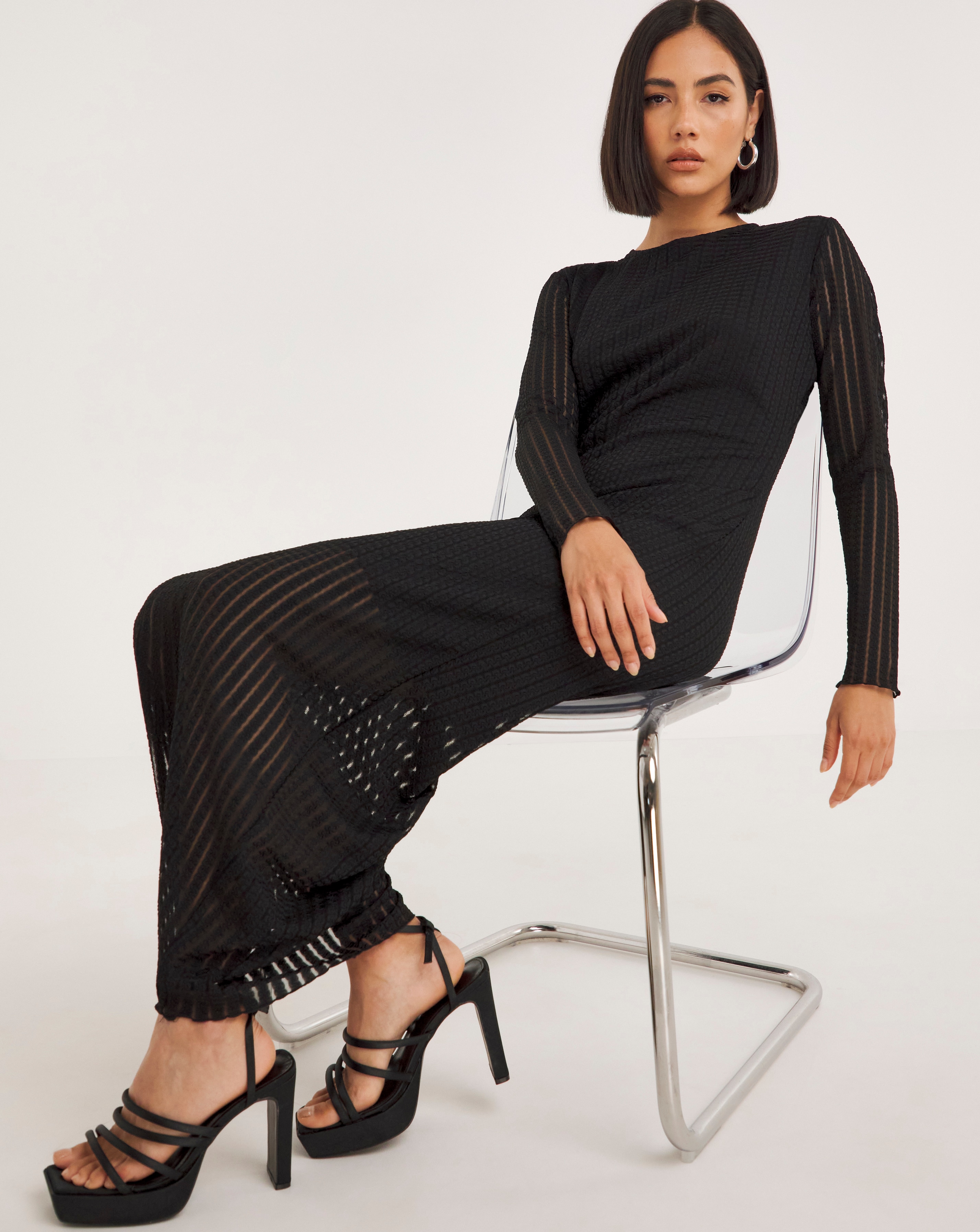 Textured Jersey Midaxi Dress