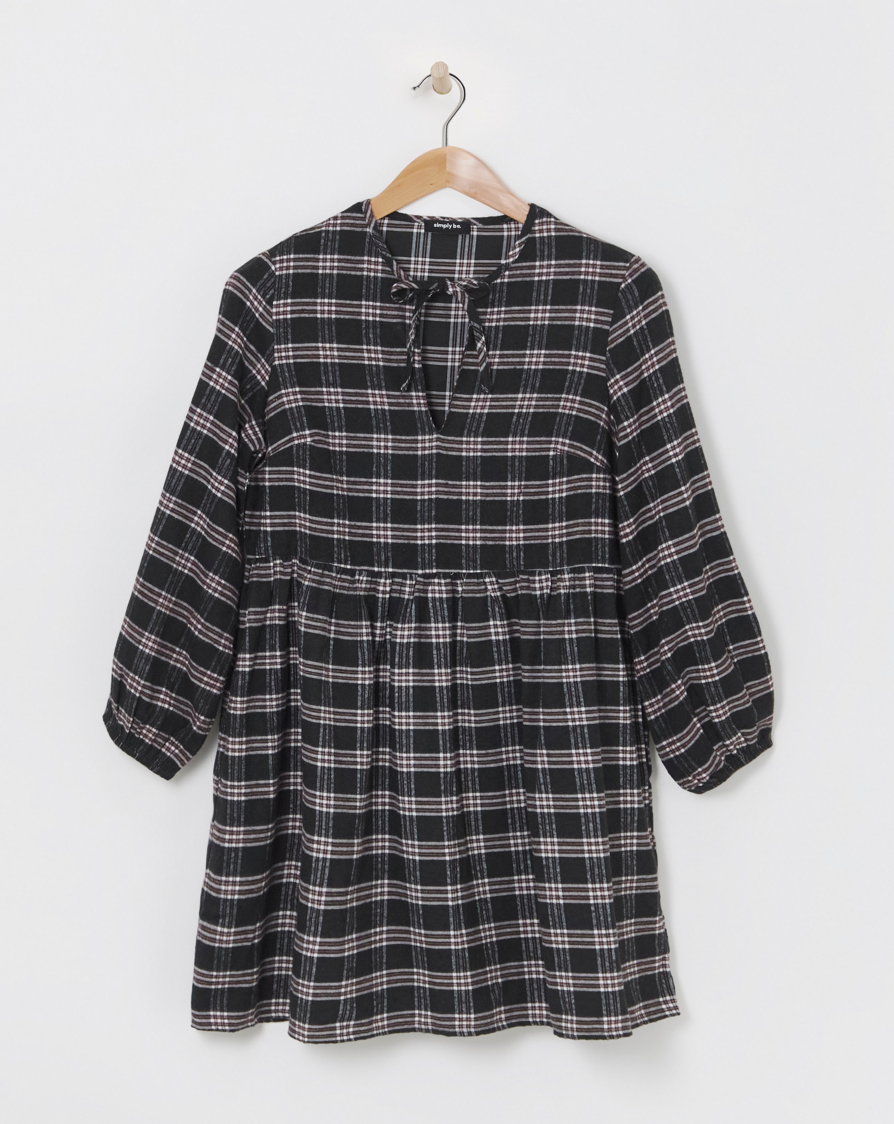 Brushed Check Smock Dress